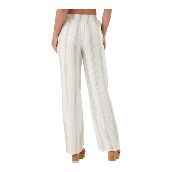 Linen Rayon Highwaist wide Leg  Pants by Forever 21 size Small Beige & C… - Picture 2 of 11